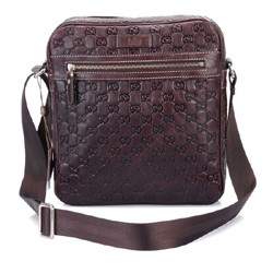 1:1 Gucci 201448 Men's Medium Shoulder Bag-Coffee Guccissima Leather - Click Image to Close